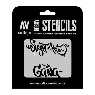 Vallejo Hobby Stencils LET004: Street Art nº 2 1/35