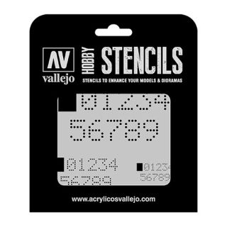 Vallejo Hobby Stencils SF004: Digital Numbers