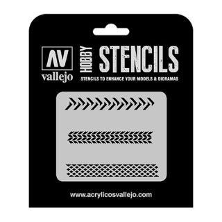 Vallejo Hobby Stencils TX002: Tyre Markings 1/35