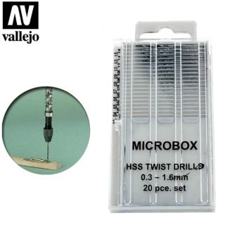 Vallejo Tools: Microbox drill set (20) 0.3-1.6mm